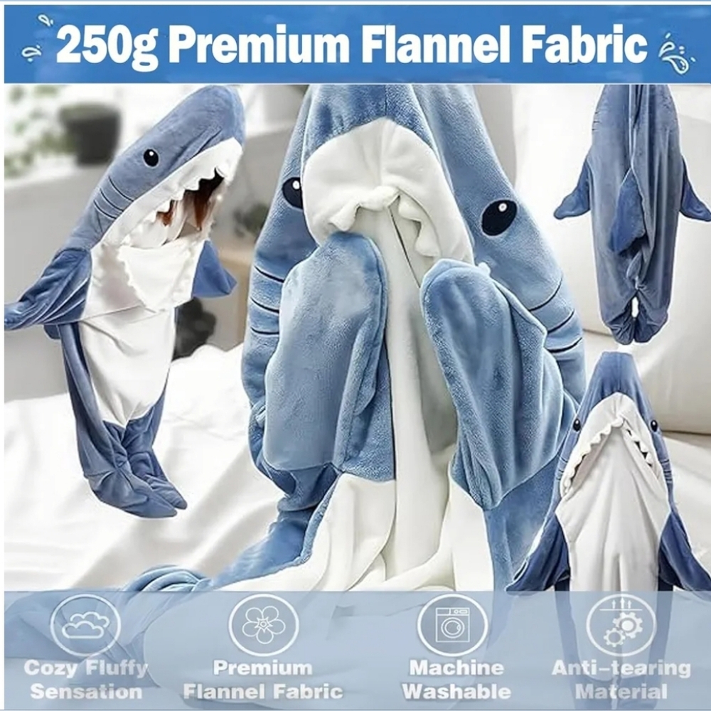 Nwot Shark Blanket Onsie - Picture 2 of 5